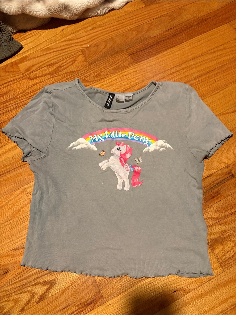 My Little Pony Gray Tee with Pink Pony and Rainbow Graphic